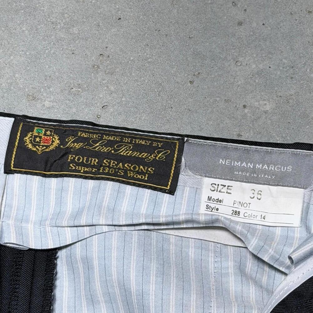Loro Piana Four Seasons Neiman Marcus Mens Dress Pants 36 Black Super 130s Slim
